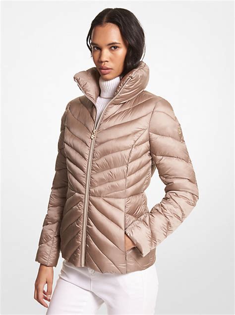 michael kors packable quilted down puffer|Michael Kors nylon puffer jacket.